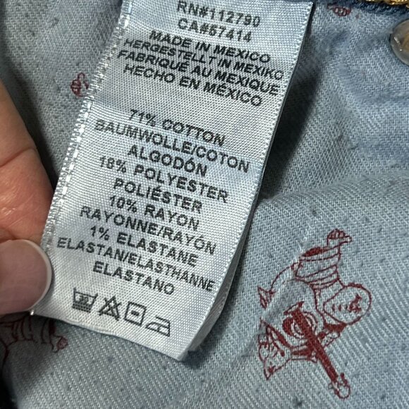 True Religion Distressed Skinny  Blue Jeans Flap Pockets Frayed Raw Hem Sz 30 - Picture 11 of 16